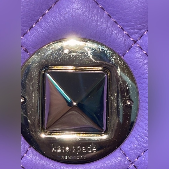 Kate Spade Purple Quilted Pale Gold Coast Meadow Shoulder Bag NWT full inclusion - Picture 12 of 15